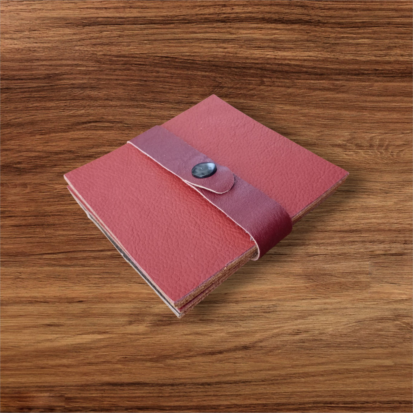 Set of 4 leather coasters