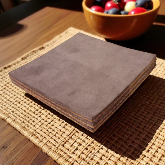 Suede coasters, set of three